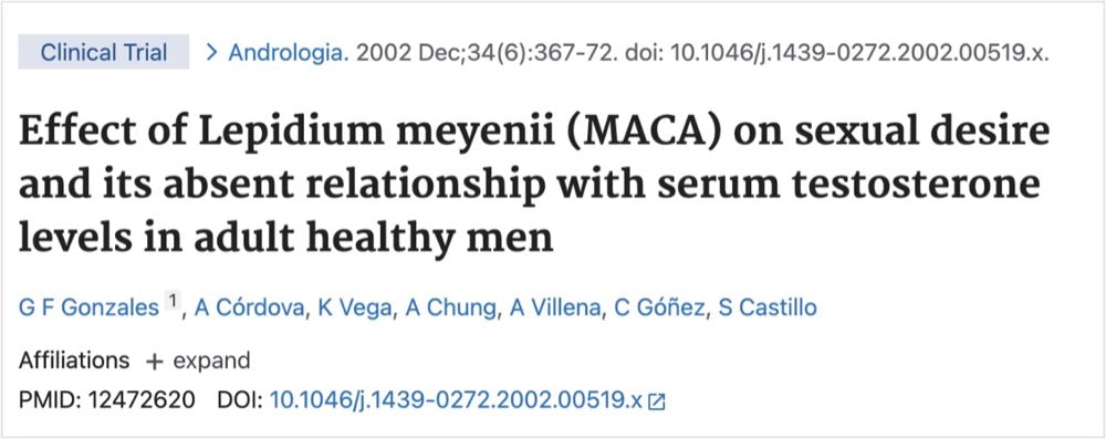 Studie: Effect of Lepidium meyenii (Maca) on sexual desire